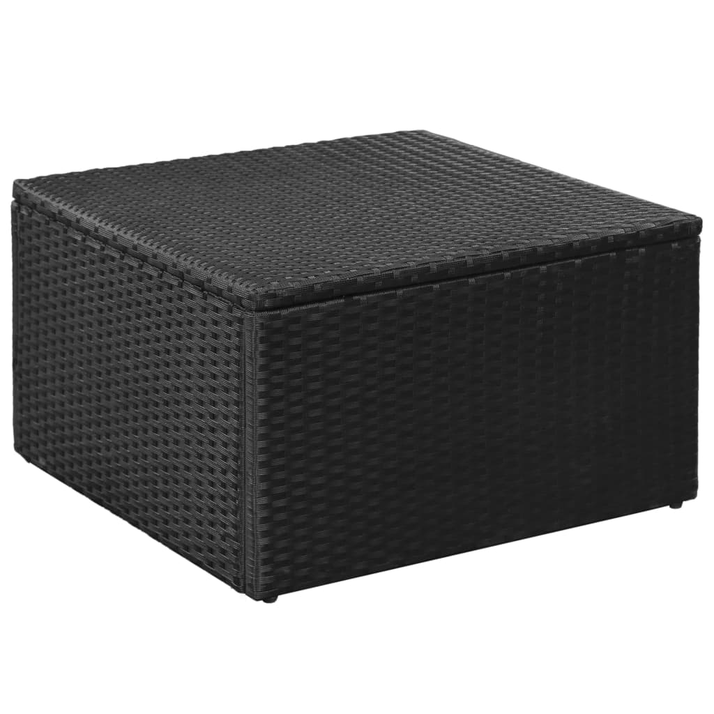 4 Piece Garden Lounge Set Poly Rattan Black And White