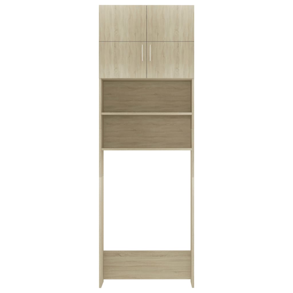 Washing Machine Cabinet Sonoma Oak 64X25.5X190 Cm Engineered Wood