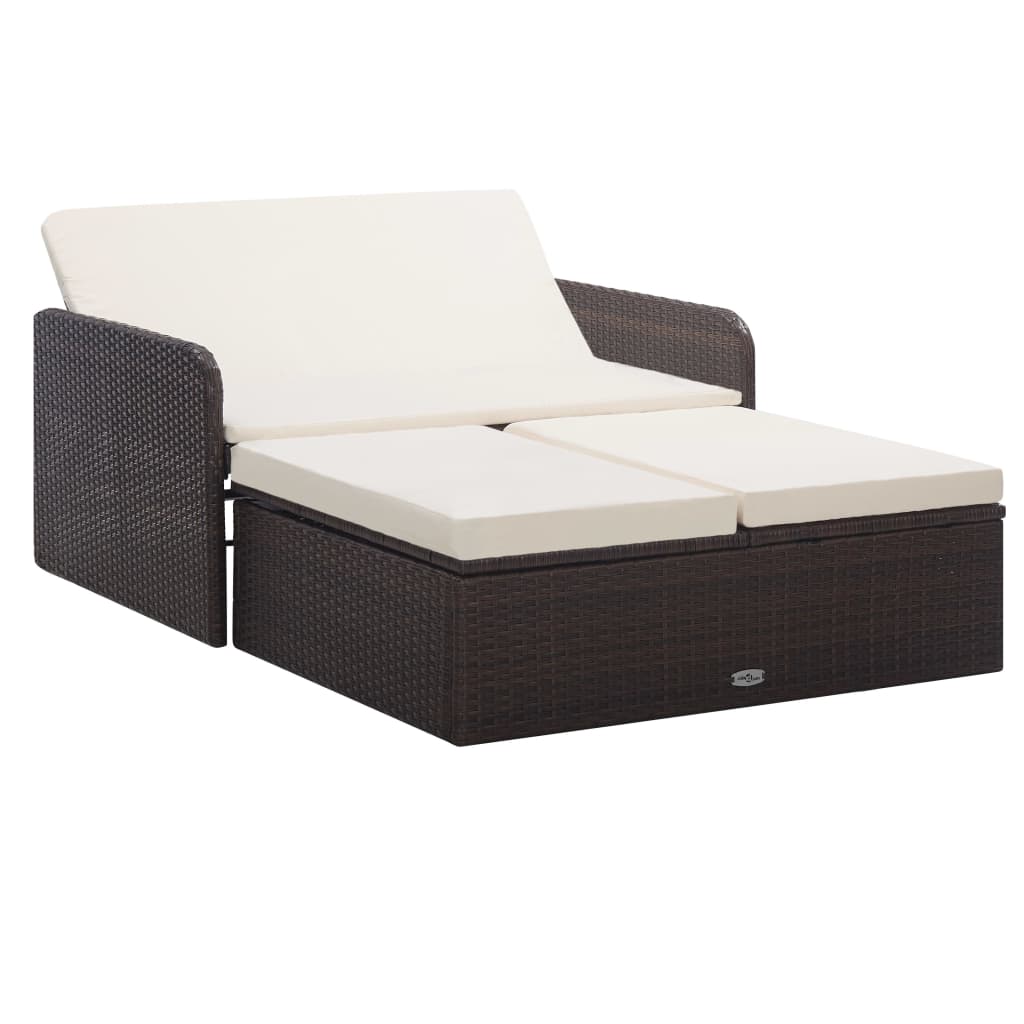 2 Piece Garden Lounge Set With Cushions Poly Rattan