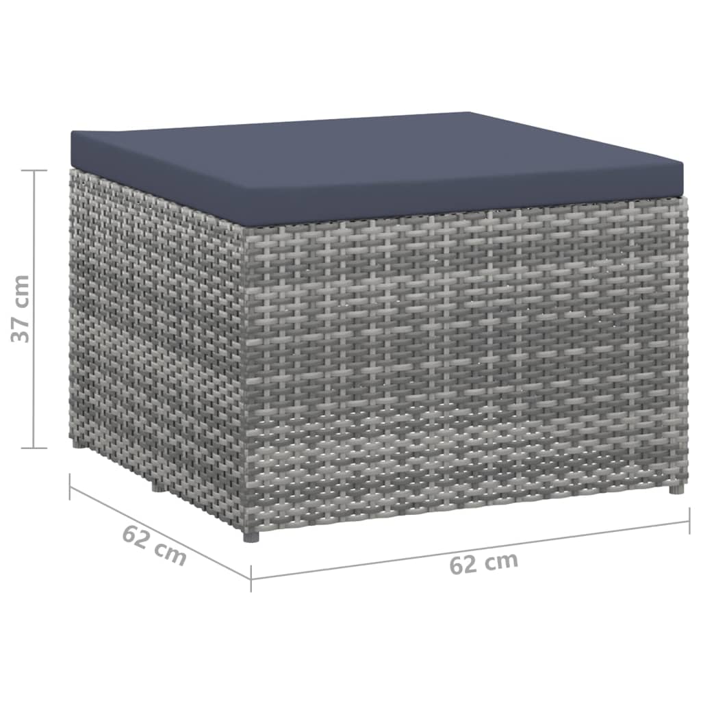 4 Piece Garden Lounge Set Poly Rattan Grey And Anthracite