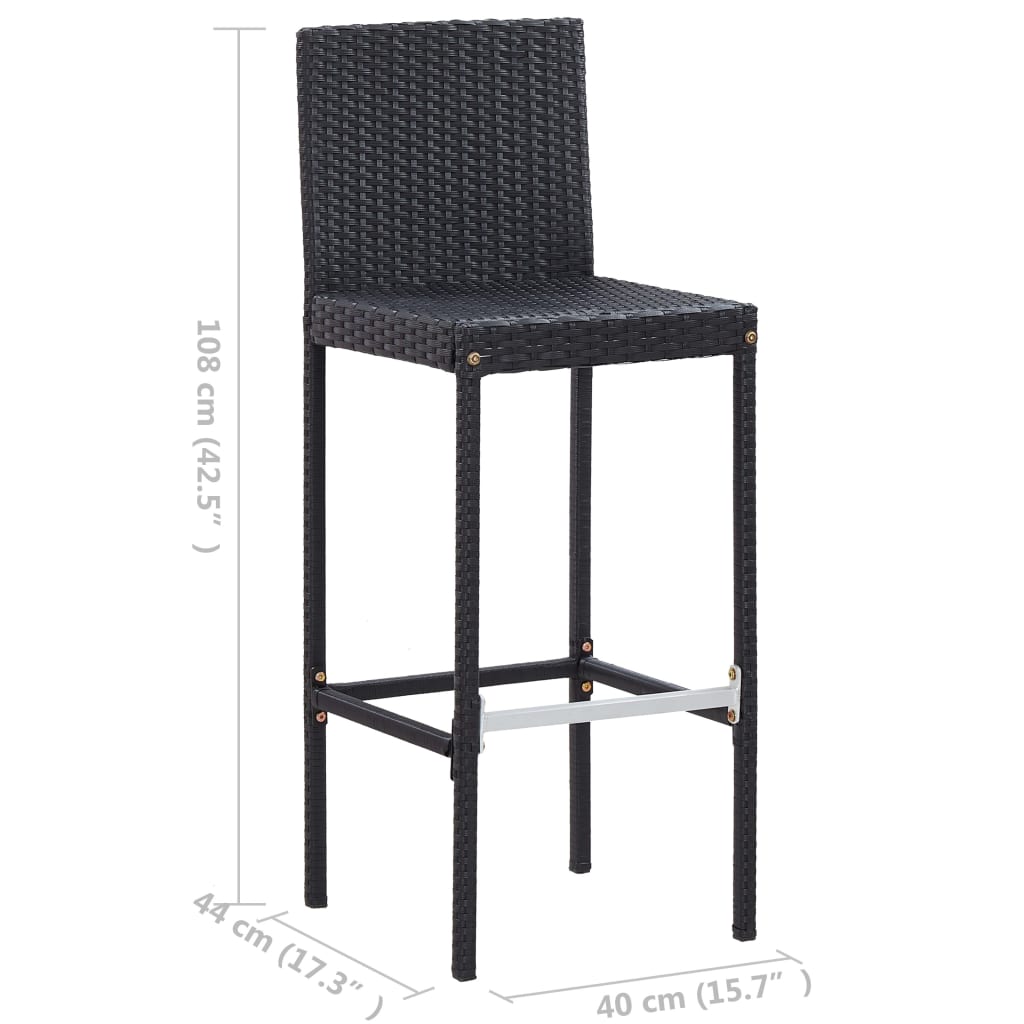 7 Piece Outdoor Bar Set With Cushions Poly Rattan