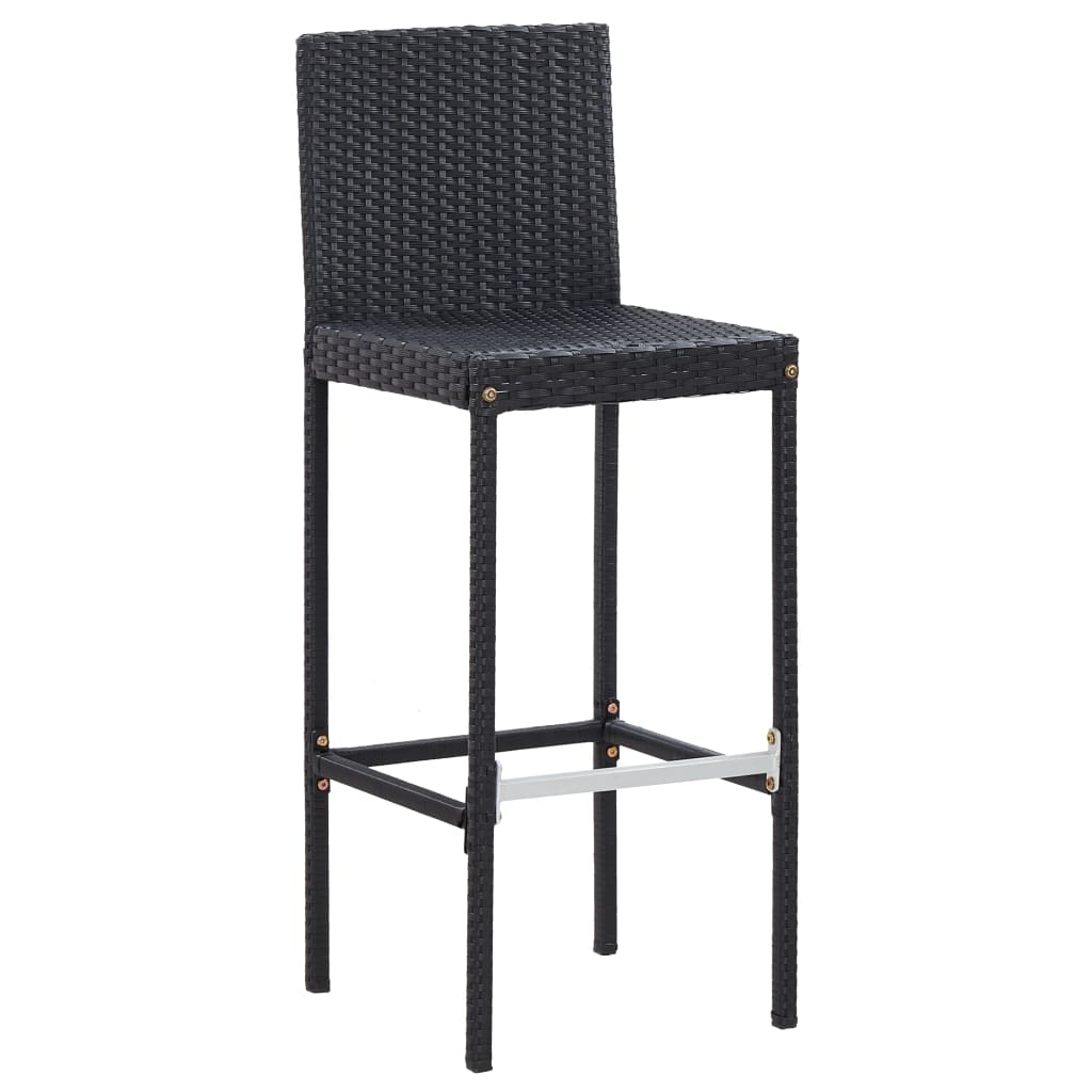 7 Piece Outdoor Bar Set With Cushions Poly Rattan