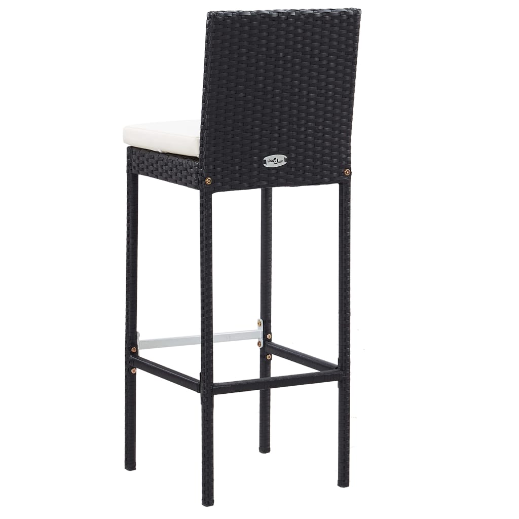 7 Piece Outdoor Bar Set With Cushions Poly Rattan