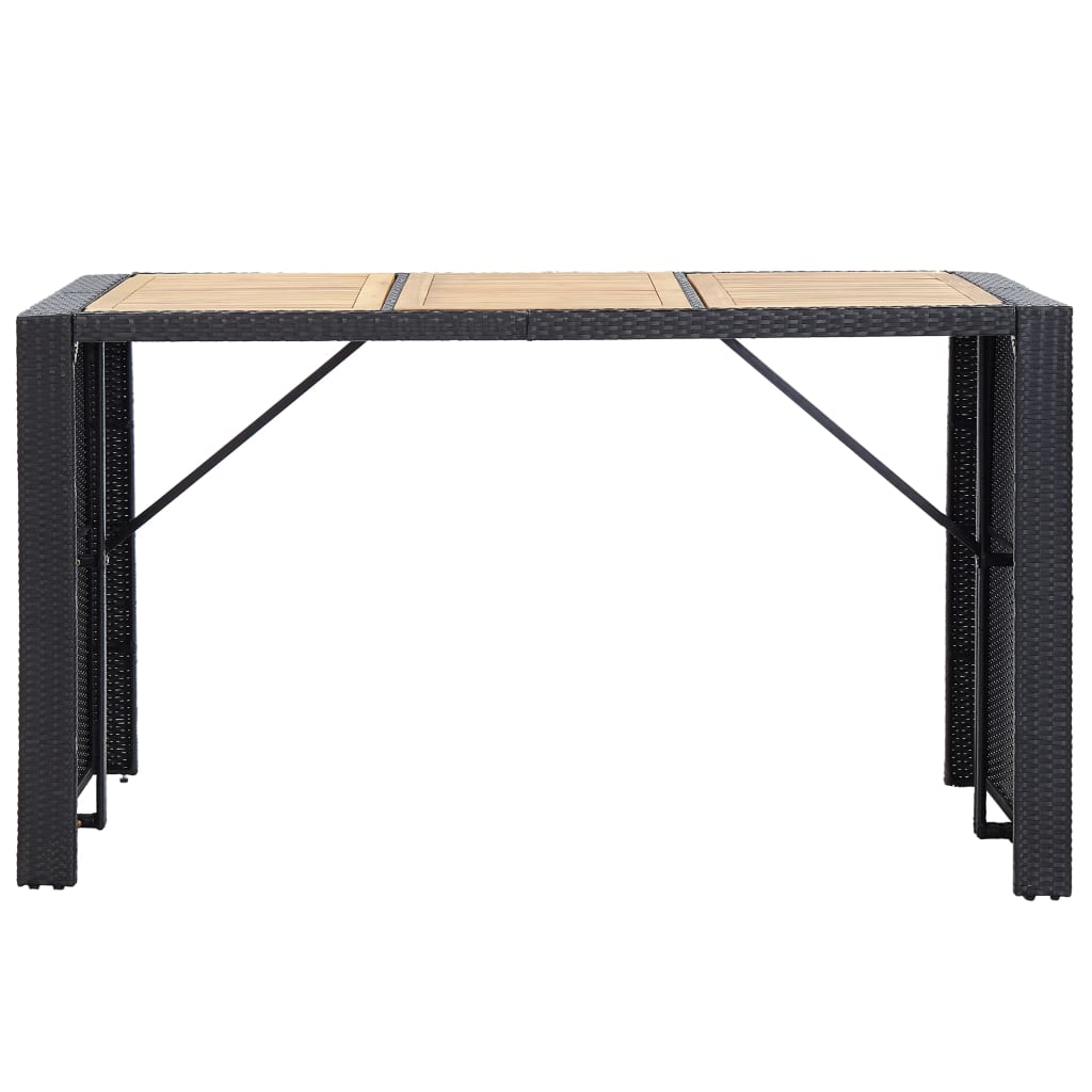 7 Piece Outdoor Bar Set With Cushions Poly Rattan