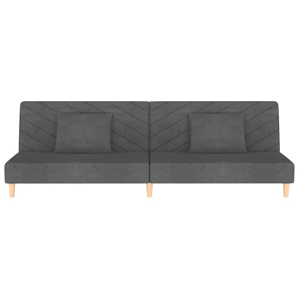 2-Seater Sofa Bed With Two Pillows Fabric