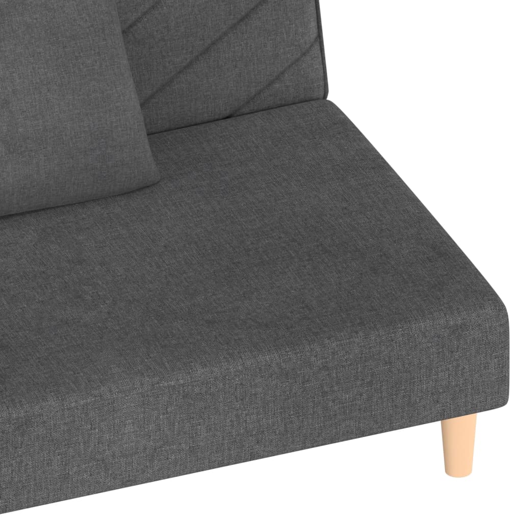 2-Seater Sofa Bed With Two Pillows Fabric