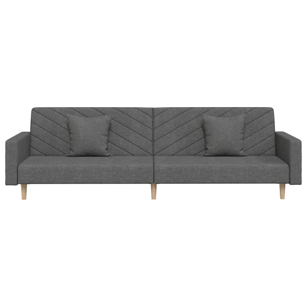 2-Seater Sofa Bed With Two Pillows Fabric