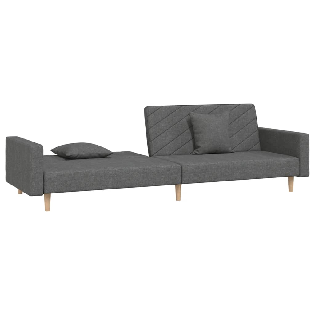 2-Seater Sofa Bed With Two Pillows Fabric