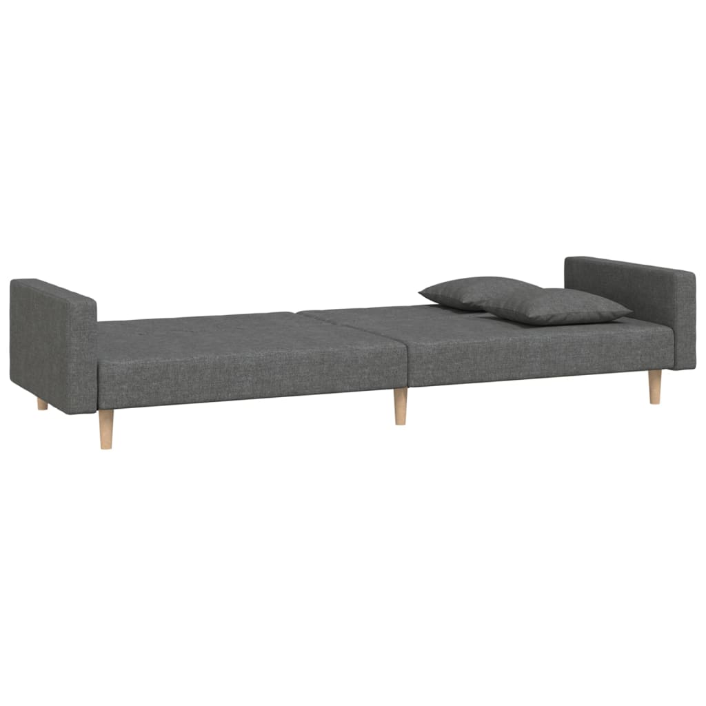 2-Seater Sofa Bed With Two Pillows Fabric