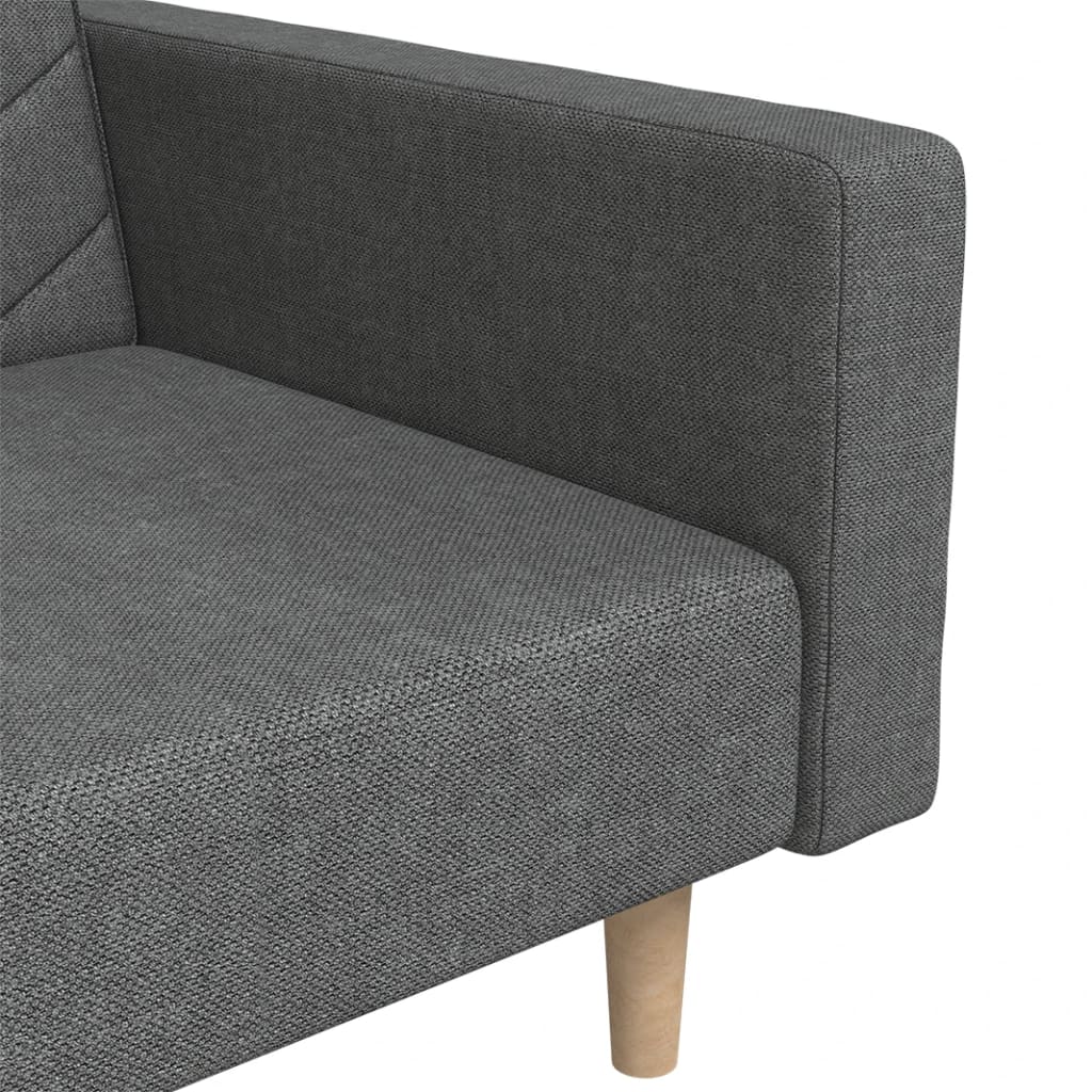 2-Seater Sofa Bed With Two Pillows Fabric