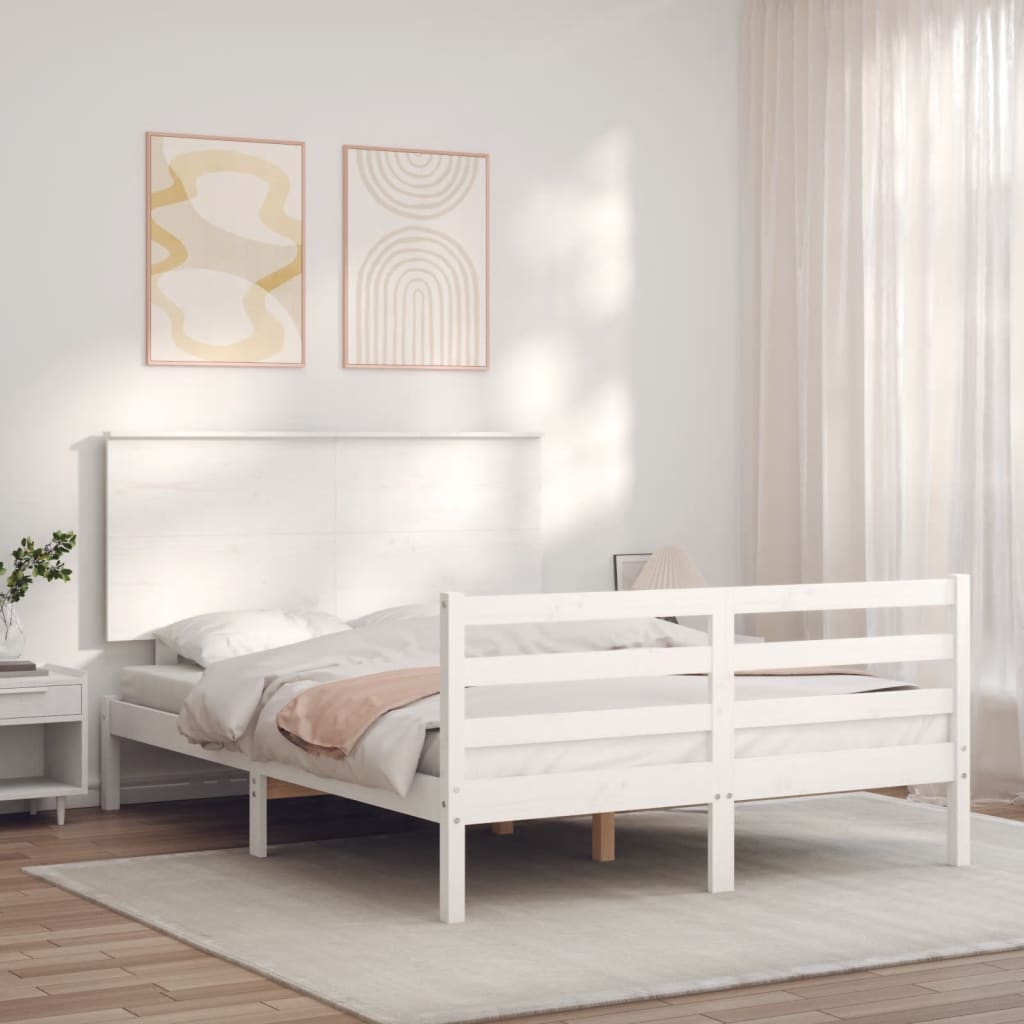 Bed Frame Without Mattress 183X203 Cm King Solid Wood