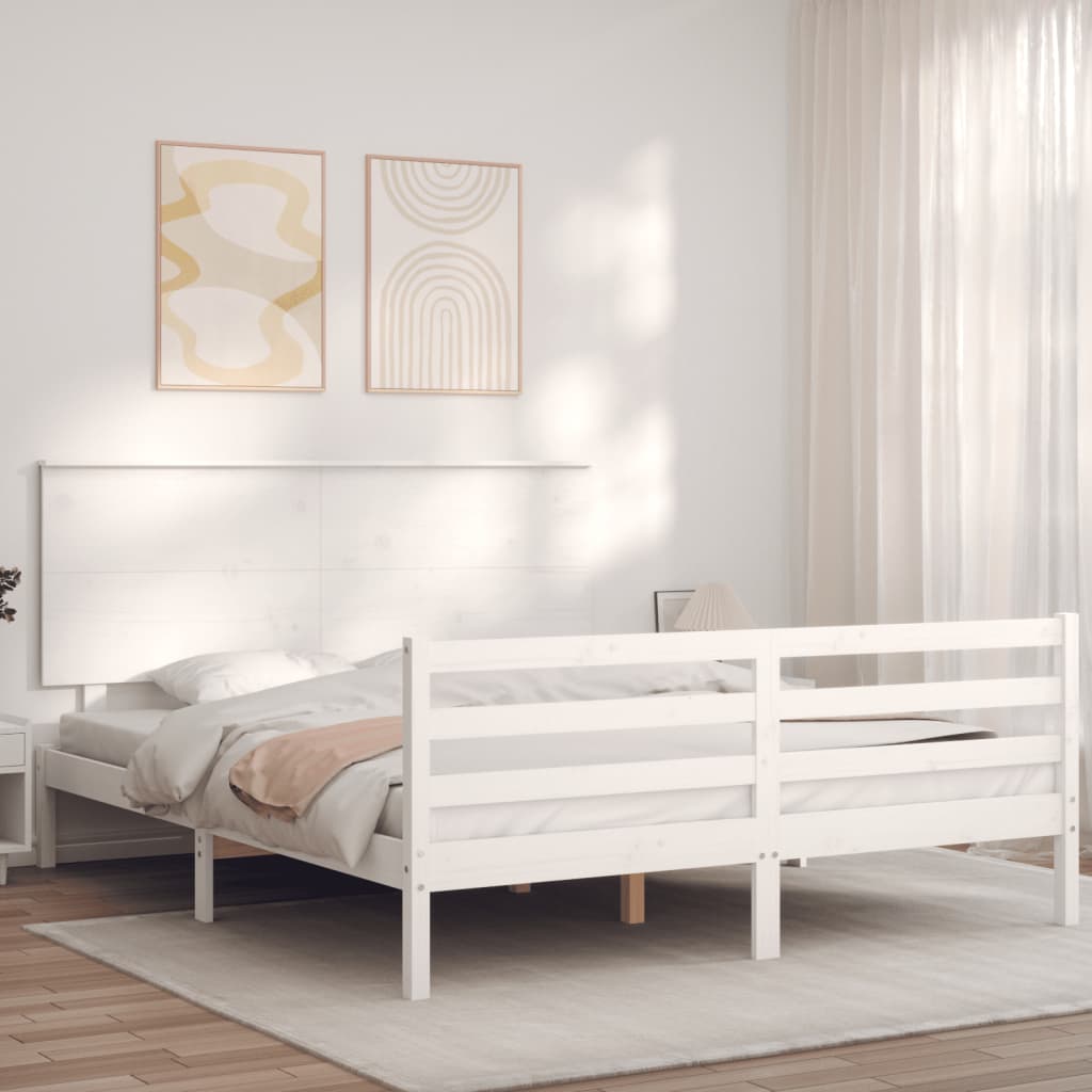 Bed Frame Without Mattress 183X203 Cm King Solid Wood