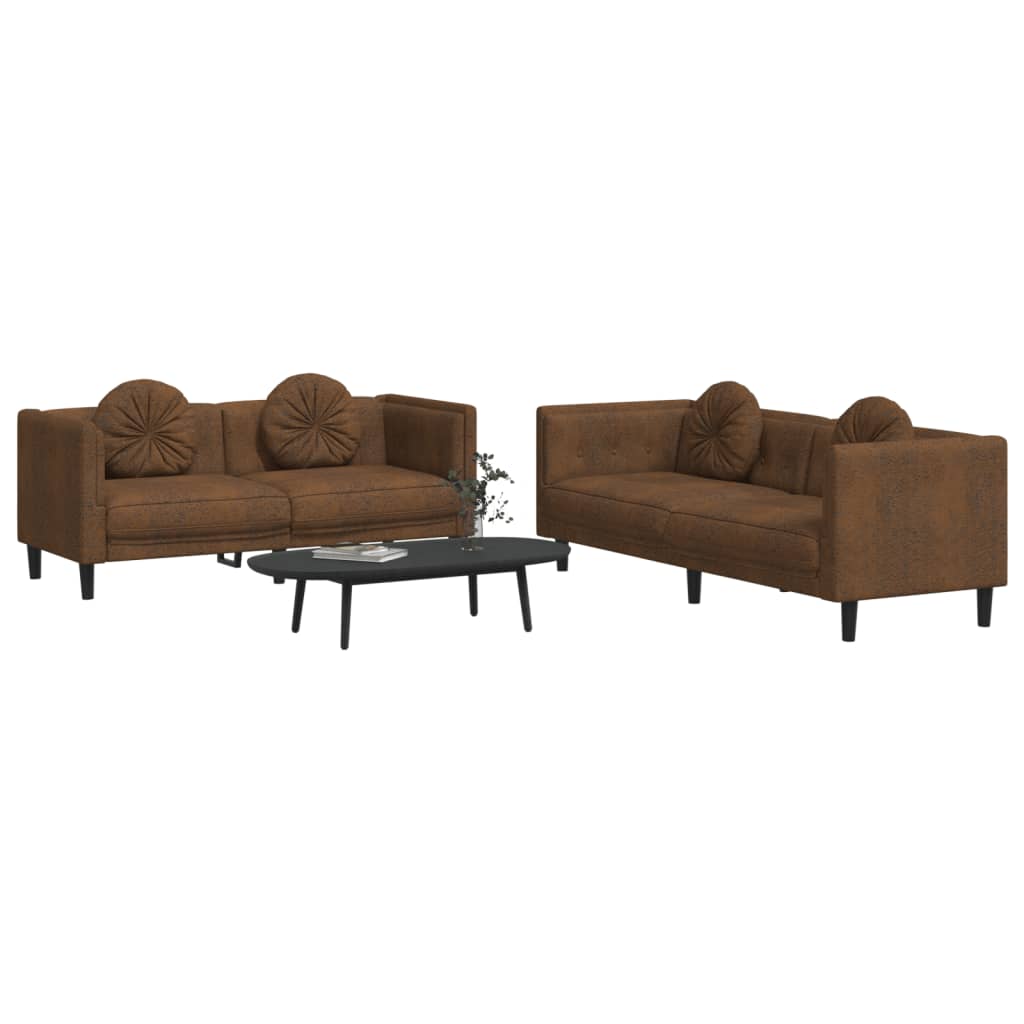 2 Piece Sofa Set With Pillows Velvet