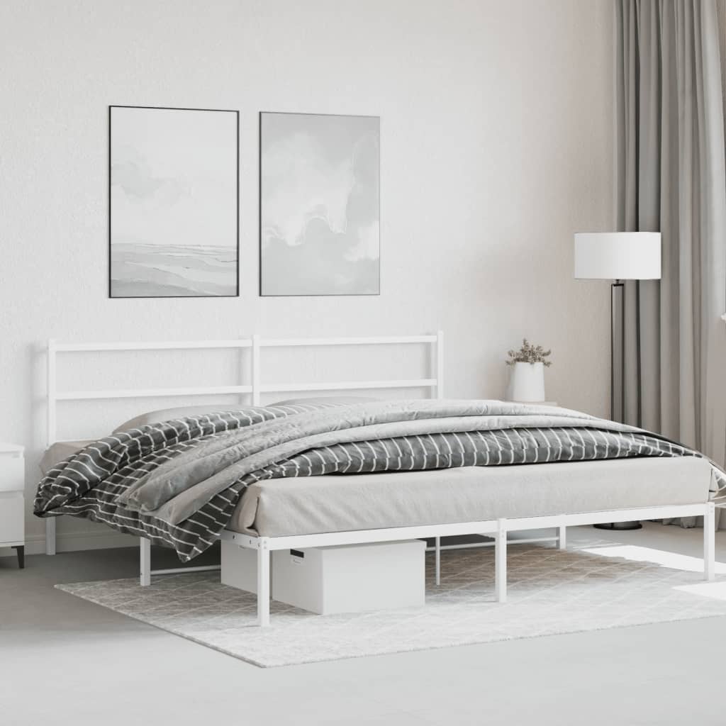Metal Bed Frame Without Mattress 183X203 Cm King