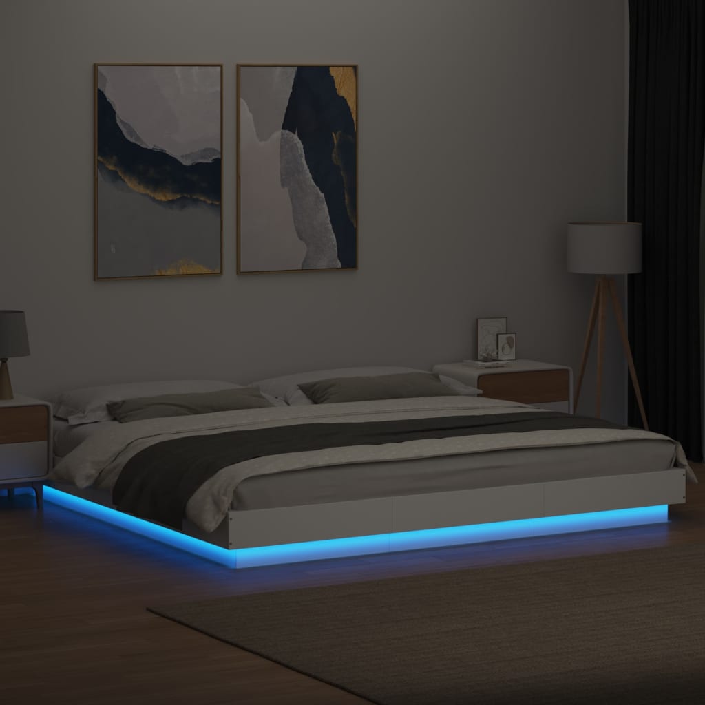Bed Frame With Led Lights Without Mattress 183X203 Cm King