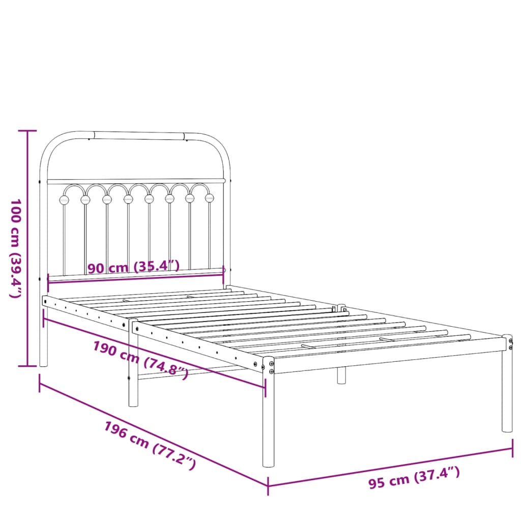 Metal Bed Frame Without Mattress