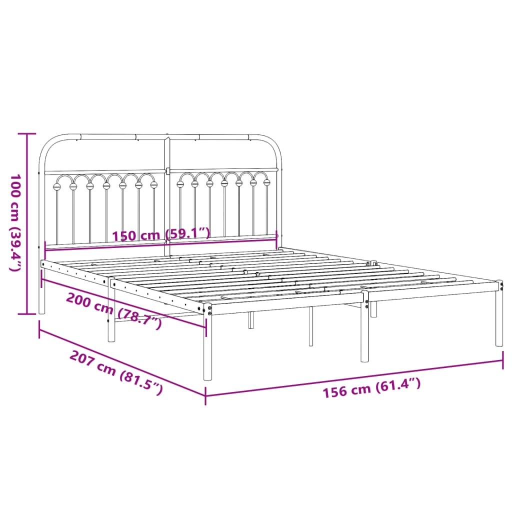 Metal Bed Frame Without Mattress