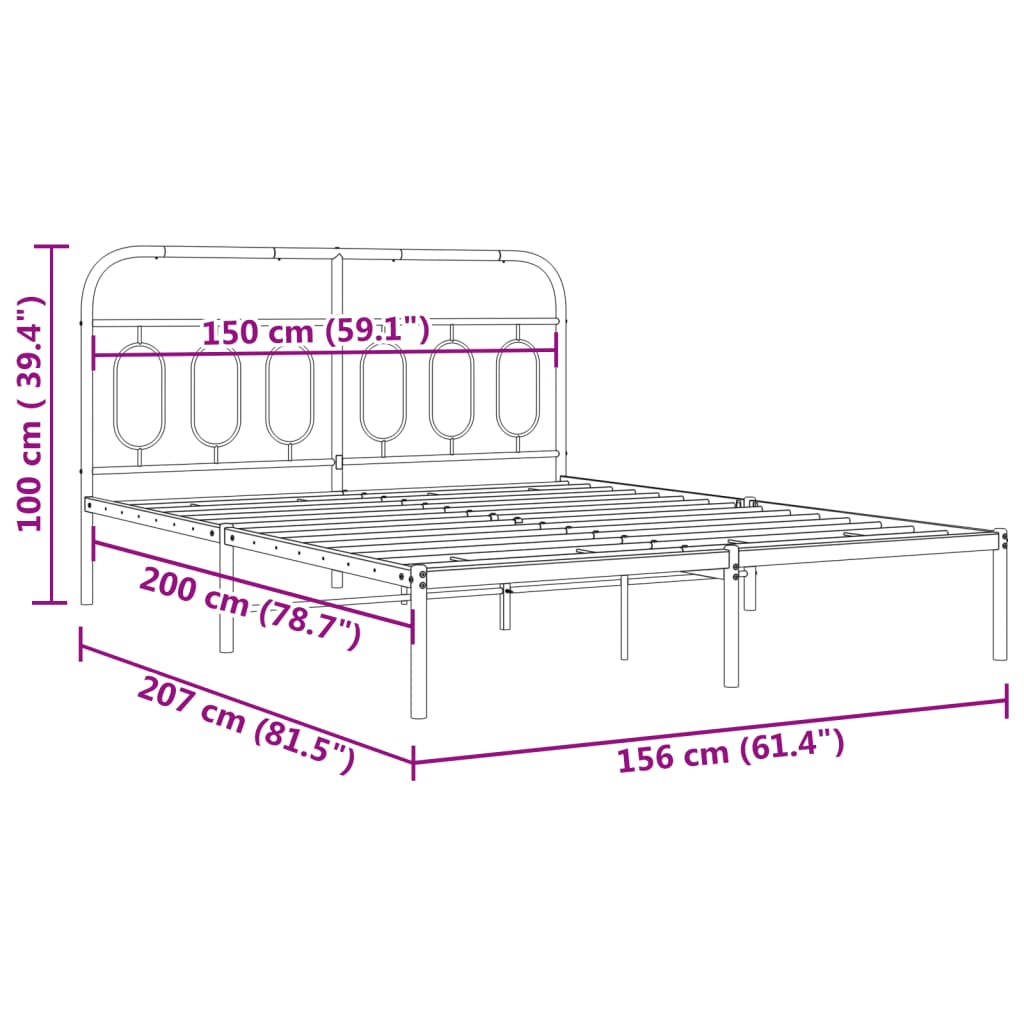 Metal Bed Frame Without Mattress