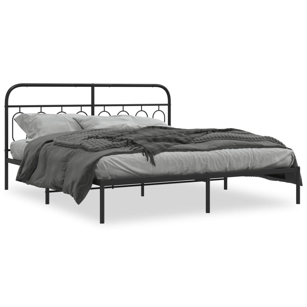 Metal Bed Frame Without Mattress 183X203 Cm King