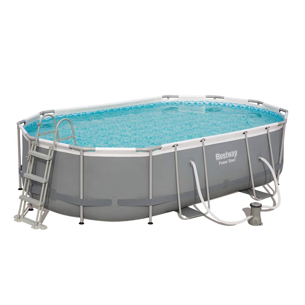 Bestway Power Steel Swimming Pool Set Oval 488X305X107 Cm