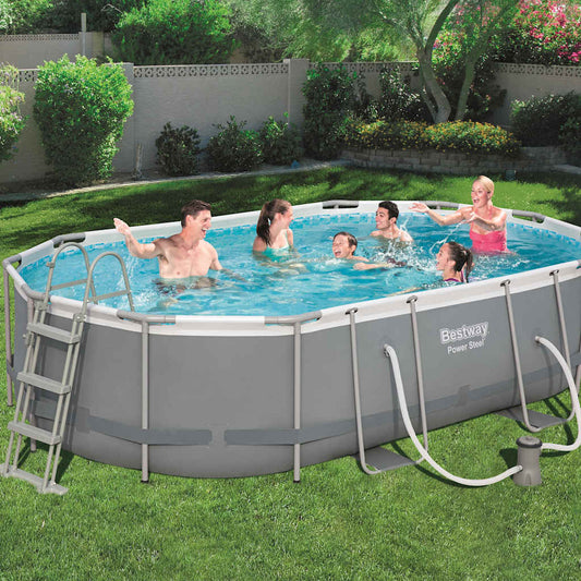 Bestway Power Steel Swimming Pool Set Oval 488X305X107 Cm