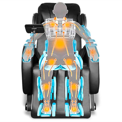 Massage Chair With Super Screen Black Faux Leather