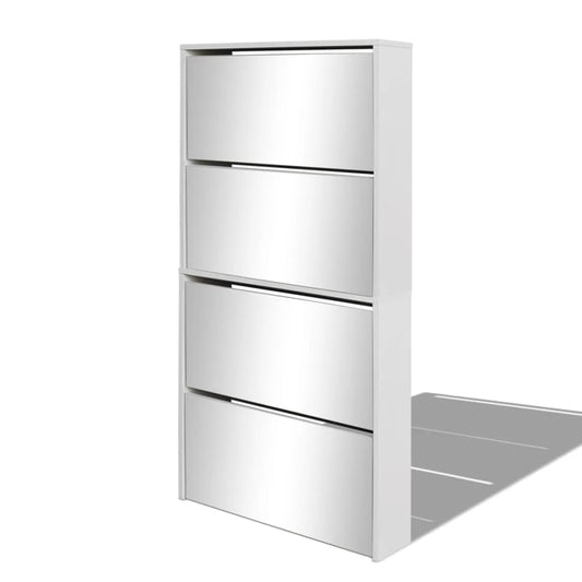 Shoe Cabinet 4-Layer Mirror 63X17X134 Cm