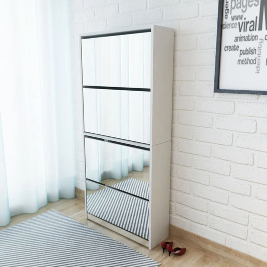 Shoe Cabinet 4-Layer Mirror 63X17X134 Cm