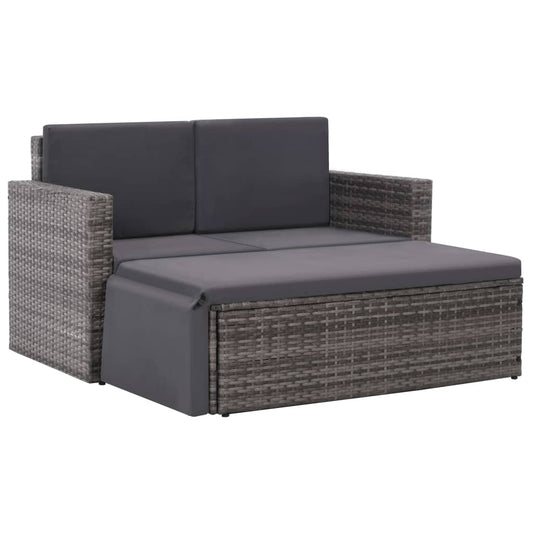 2 Piece Garden Lounge Set With Cushions Poly Rattan