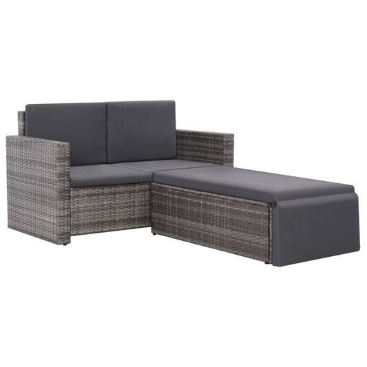2 Piece Garden Lounge Set With Cushions Poly Rattan