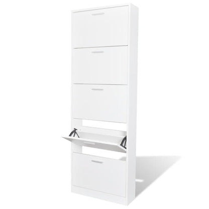 Wooden Shoe Cabinet With 5 Compartments