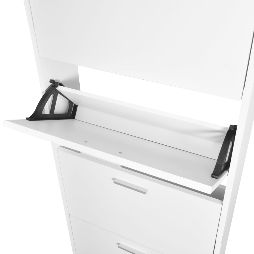 Wooden Shoe Cabinet With 5 Compartments
