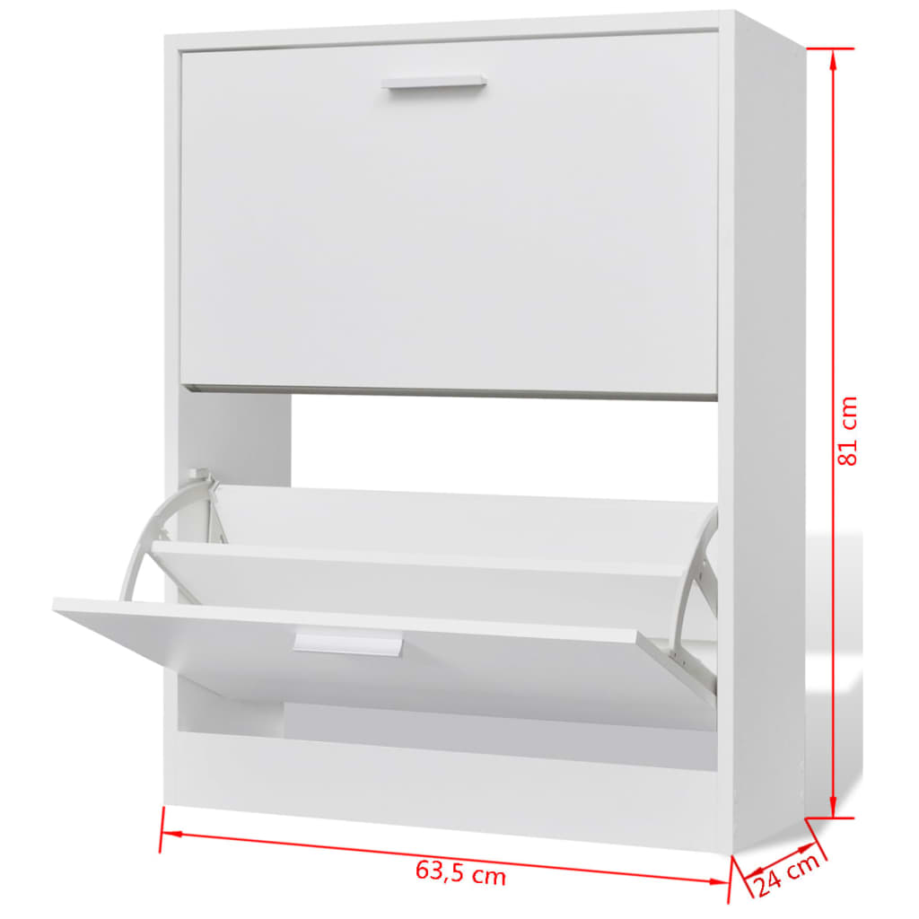 Shoe Cabinet With 2 Compartments Wooden