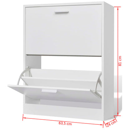 Shoe Cabinet With 2 Compartments Wooden