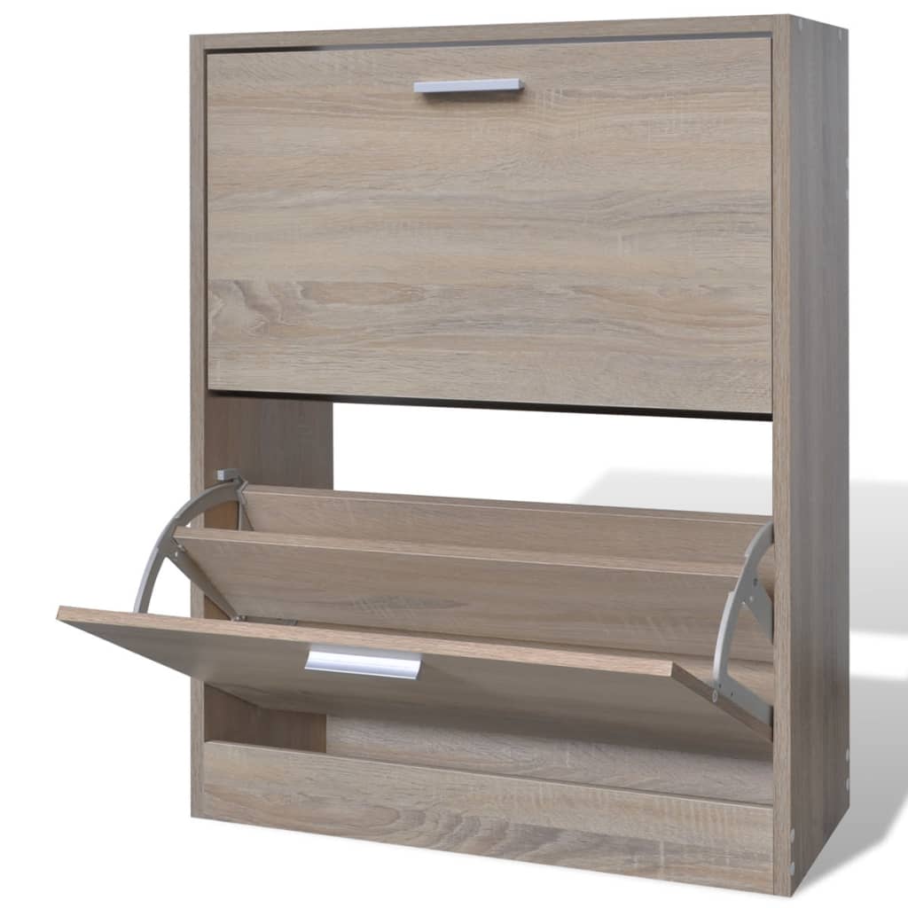 Shoe Cabinet With 2 Compartments Wooden