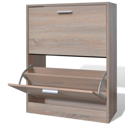 Shoe Cabinet With 2 Compartments Wooden