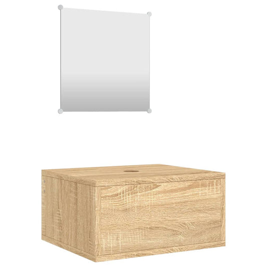 2 Piece Bathroom Furniture Set Engineered Wood