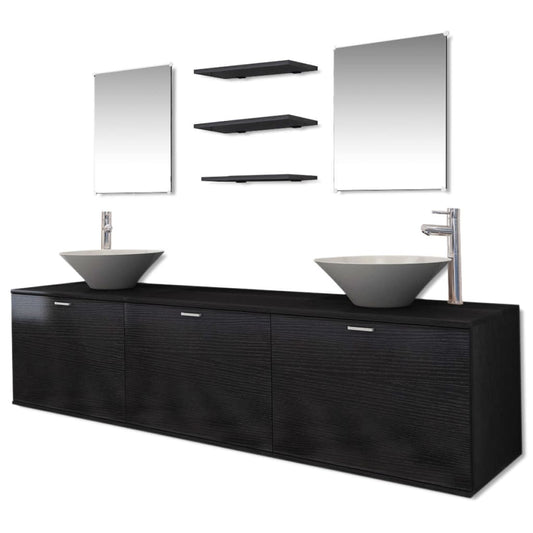 Ten Piece Bathroom Furniture Set With Basin With Tap