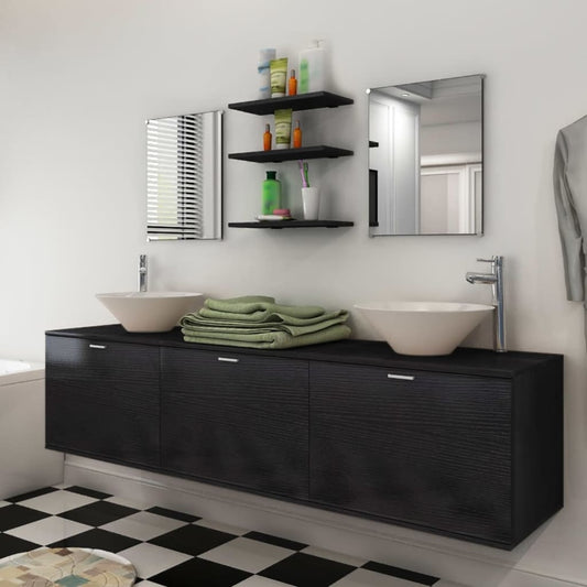 Ten Piece Bathroom Furniture Set With Basin With Tap