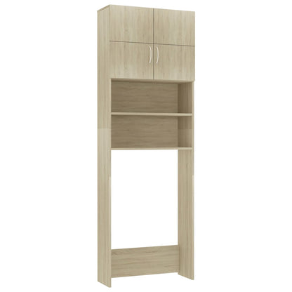 Washing Machine Cabinet Sonoma Oak 64X25.5X190 Cm Engineered Wood