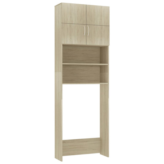Washing Machine Cabinet Sonoma Oak 64X25.5X190 Cm Engineered Wood