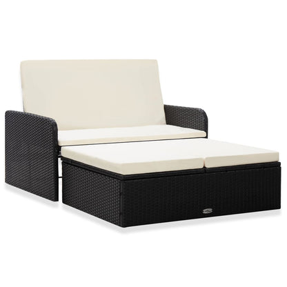 2 Piece Garden Lounge Set With Cushions Poly Rattan