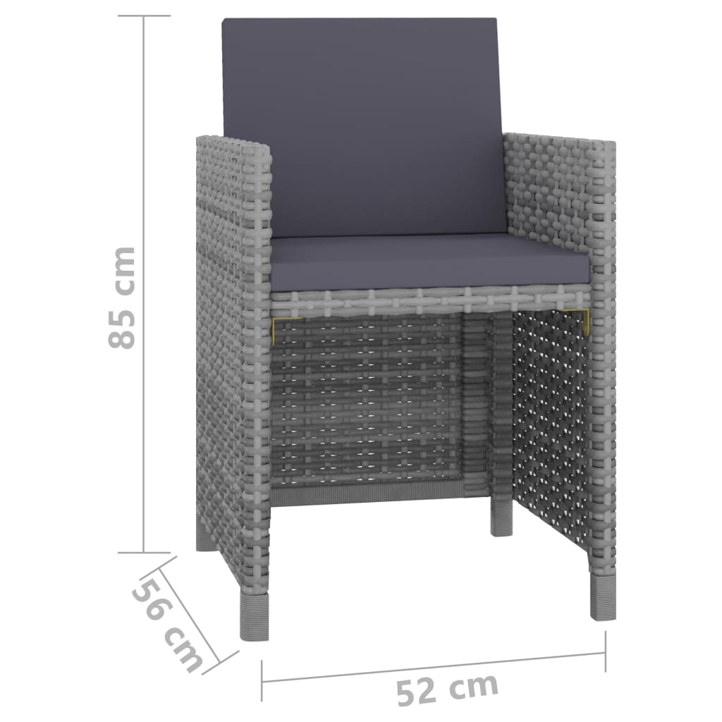 11 Piece Outdoor Dining Set With Cushions Poly Rattan