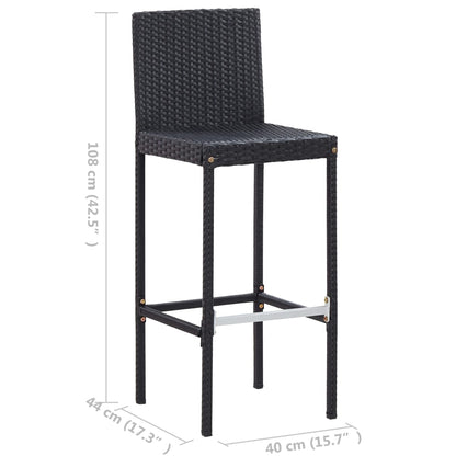 7 Piece Outdoor Bar Set With Cushions Poly Rattan