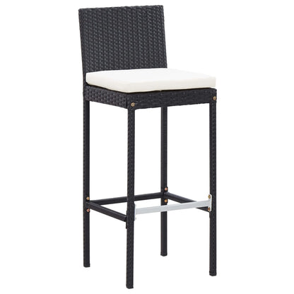 7 Piece Outdoor Bar Set With Cushions Poly Rattan