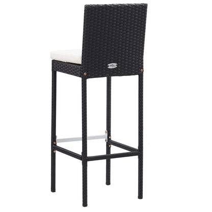 7 Piece Outdoor Bar Set With Cushions Poly Rattan