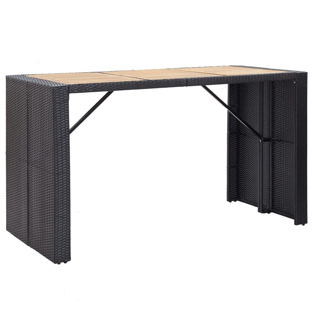 7 Piece Outdoor Bar Set With Cushions Poly Rattan