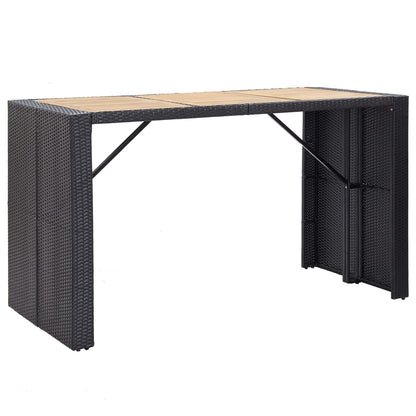 7 Piece Outdoor Bar Set With Cushions Poly Rattan