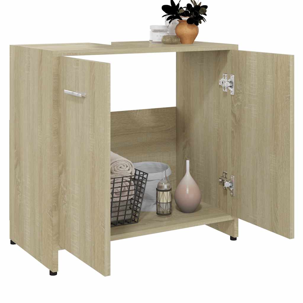 Bathroom Cabinet Sonoma Oak 60X33X61 Cm Engineered Wood