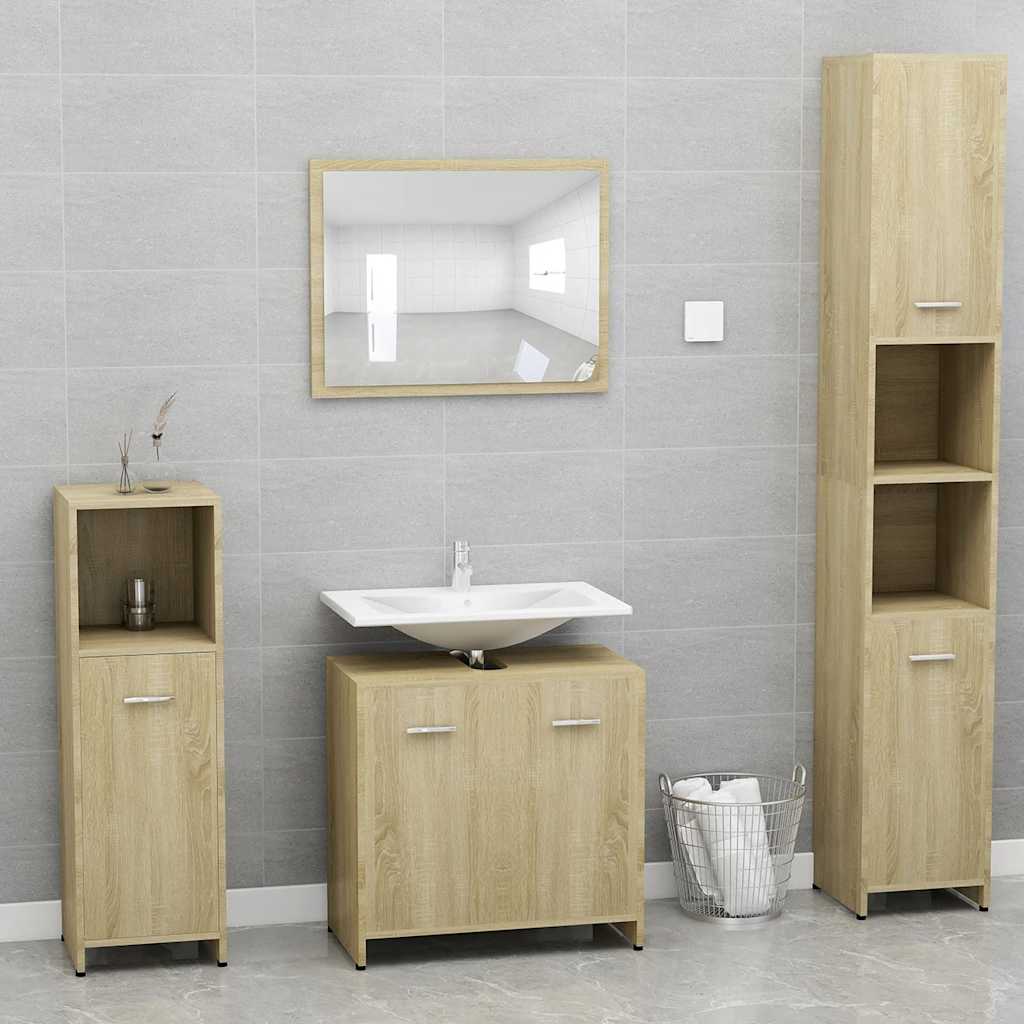 Bathroom Cabinet Sonoma Oak 60X33X61 Cm Engineered Wood